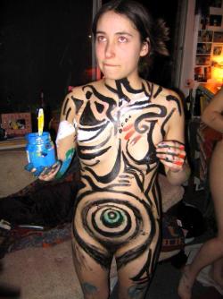 Amateurs: body painted girls. part 7.  21/47