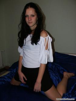 Nice ex girl chantal on blue bed  11/51