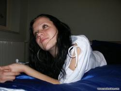 Nice ex girl chantal on blue bed  17/51