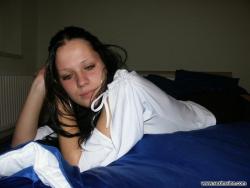 Nice ex girl chantal on blue bed  19/51