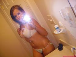 Selfshot pics - cute teen showing tits in bathroom 22/28