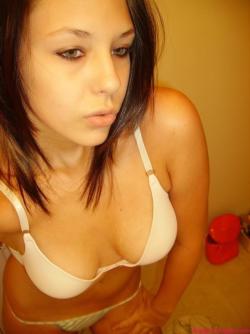 Selfshot pics - cute teen showing tits in bathroom 23/28