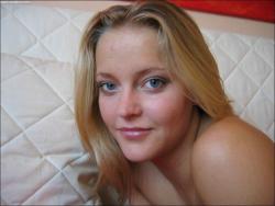 Danish, shaved blonde posing, dildoing and cumface 37/57