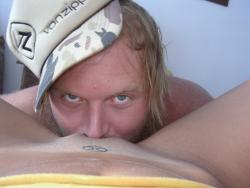 Blonde rasta-girl with boyfriend on vacation  10/22