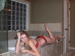 Girlfriend in underwear in bathroom 2/14