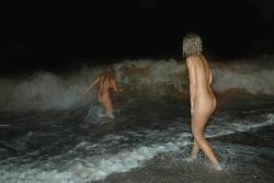 Lesbians at night beach 9/16