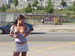 Public nude - another girl upskirt without pants 4/25