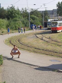 Public nude - another girl upskirt without pants 8/25