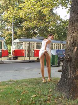 Public nude - another girl upskirt without pants 19/25