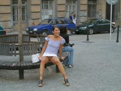 Public nude - another girl upskirt without pants 21/25