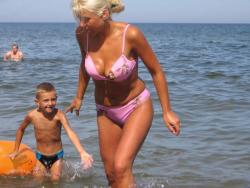 Blond polish girl on beach holiday 10/10