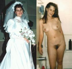Dressed - undressed wedding photos(19 pics)