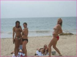 9 girls group shot topless - stolen nude vacation  10/14