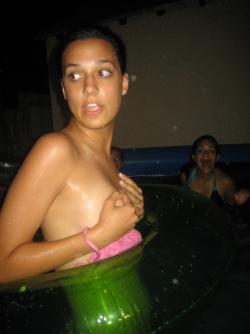 Young naked teen amateurs in pool 3/12