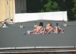 Spycam - nude girls on the roof 1/26