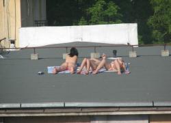 Spycam - nude girls on the roof 2/26