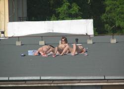Spycam - nude girls on the roof 3/26