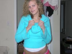 Blonde cute teen shows hot body (36 pics)