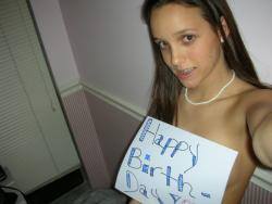 Cute teen selfshot with birthday wishes  13/29