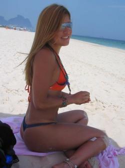 Blonde cutie with hot tanlines at beach 13/36
