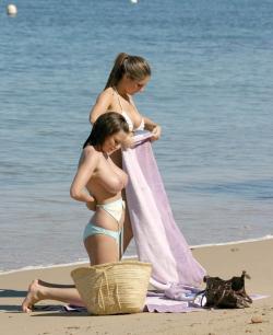 Two beautiful girls beach  10/16