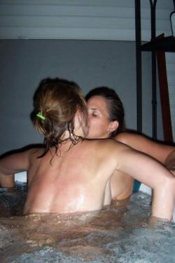 Lesbians in a hot tub 10/27