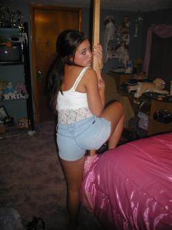 Teen in lingerie posing in the underwear on bed  2/16