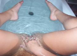 Blonde fun in the tub  11/11
