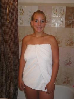 Chubby blonde teen showers for my pleasure  8/33