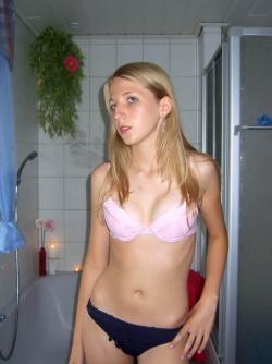 Russian blonde with small tits 56/59