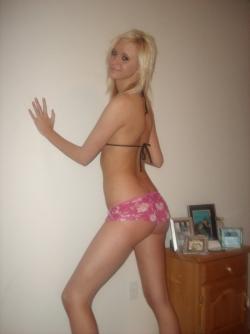 Slim blond girl in underwear 18/58