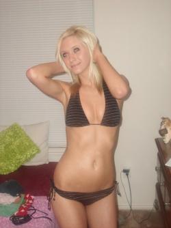Slim blond girl in underwear 20/58