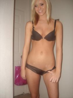 Slim blond girl in underwear 50/58