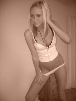 Slim blond girl in underwear 53/58