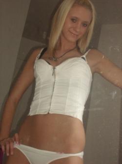 Slim blond girl in underwear 55/58