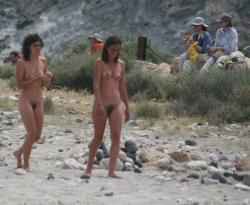 Two naturist lesbian girls on a beach in spain 9/14