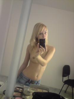 Cute blonde dressed and undressed selfshot 10/24