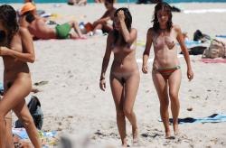 Three hot teens on the nudist beach 1 8/32