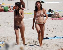 Three hot teens on the nudist beach 1 9/32
