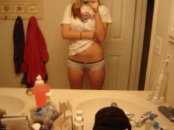 Selfshots - blonde show her naked body 13/43