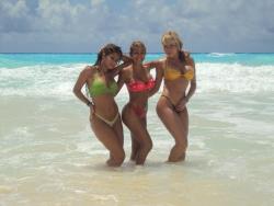 2 blonde latinas posing on the beach 45/67