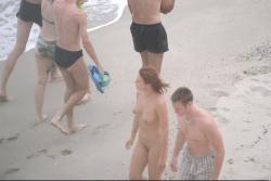 Beach flashing - nude in public beach - 13 3/59