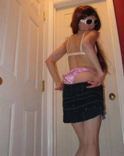 Steph - amateur teen in silky panties 48/139