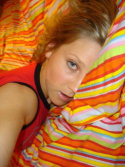 Selfshots - amateur teen in undewear on the bed 38/40