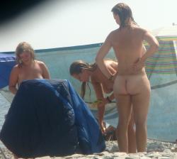 Trio of hot german teens naked on the beach 69/70
