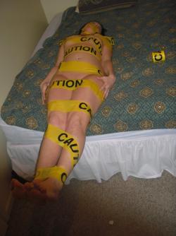 Tight blonde with caution tape 2/42