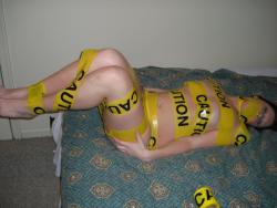 Tight blonde with caution tape 5/42