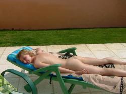 Cute skinny blonde nudist poses for her boyfriend 1/21
