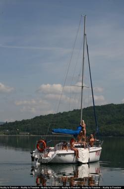 Naked girls sunbathing on the boat 8/23