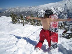 Topless on snowboard 26/45